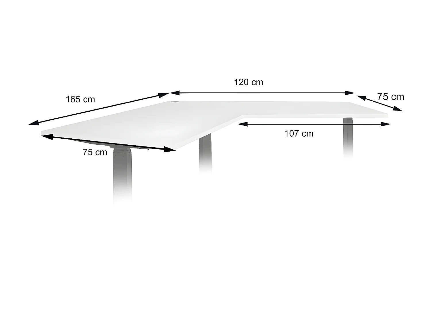 Eck-Schreibtischplatte MCW-D40, Natur