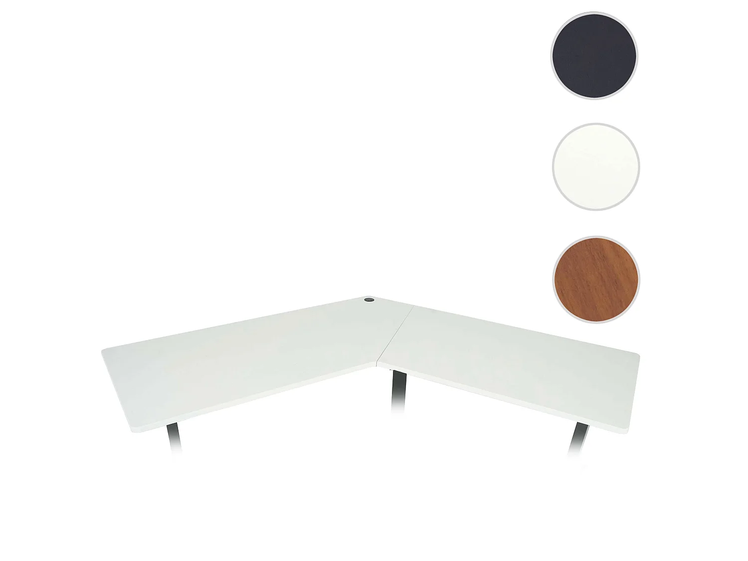 Eck-Schreibtischplatte MCW-D40, Weiß