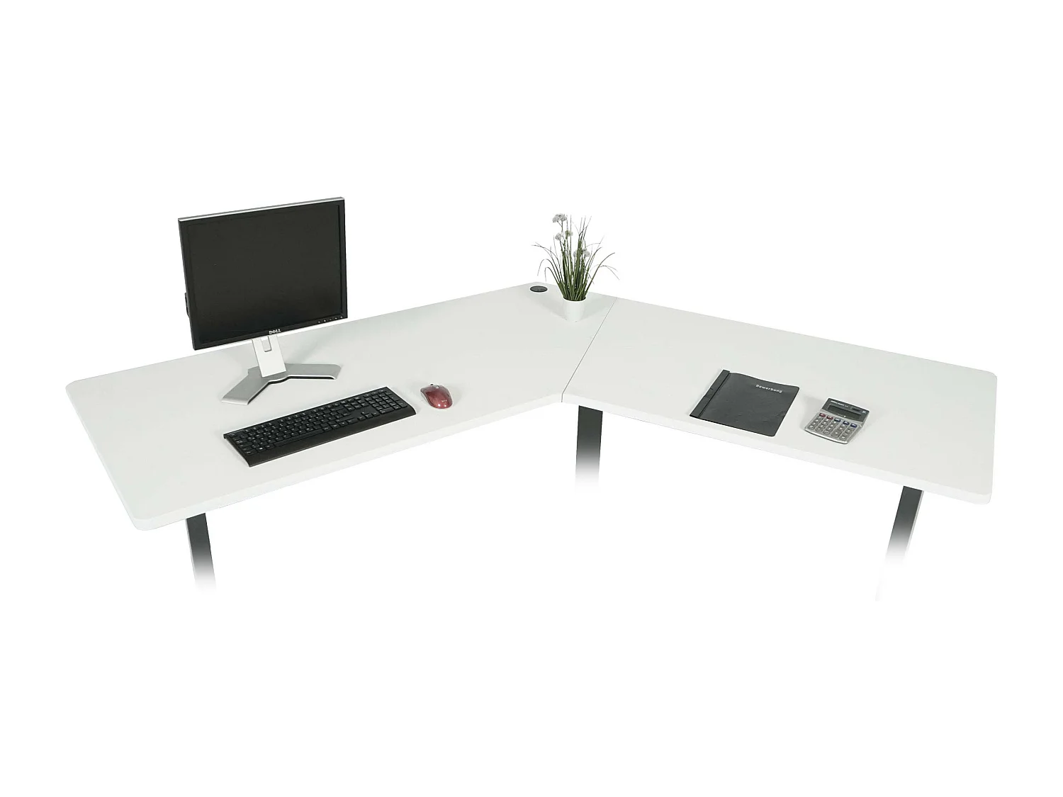 Hjørneskrivebordsplade MCW-D40,  hvid