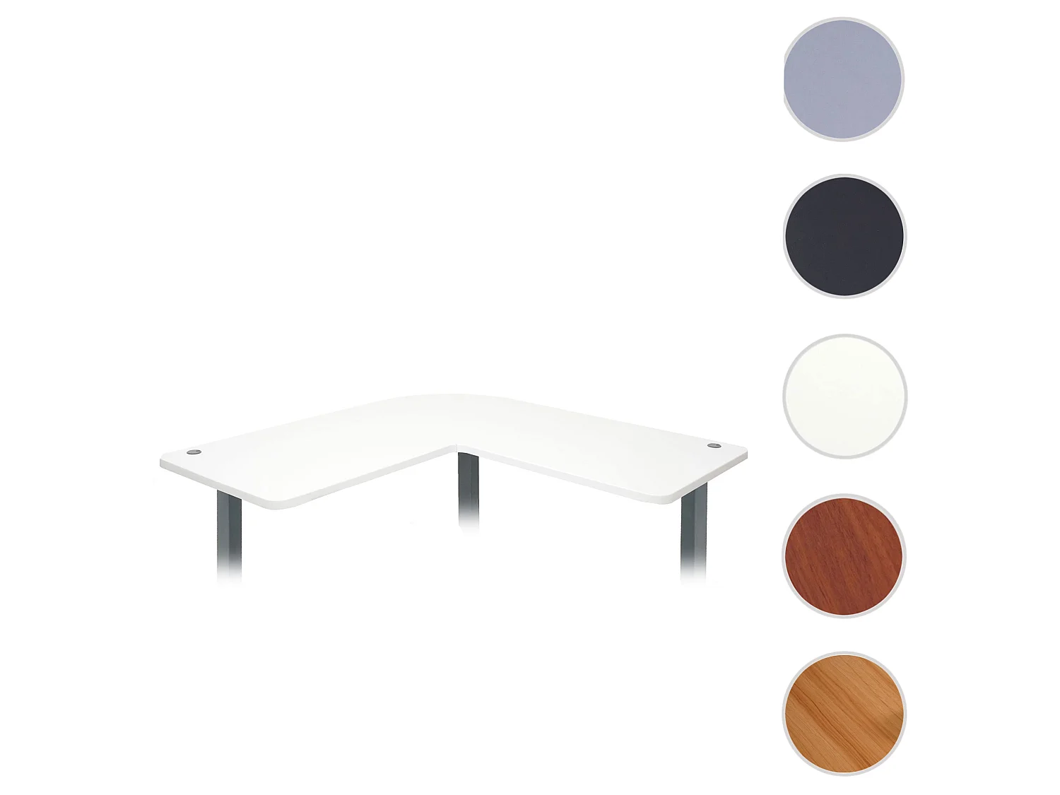 Tafelblad MCW-D40 voor hoekbureau,  wit