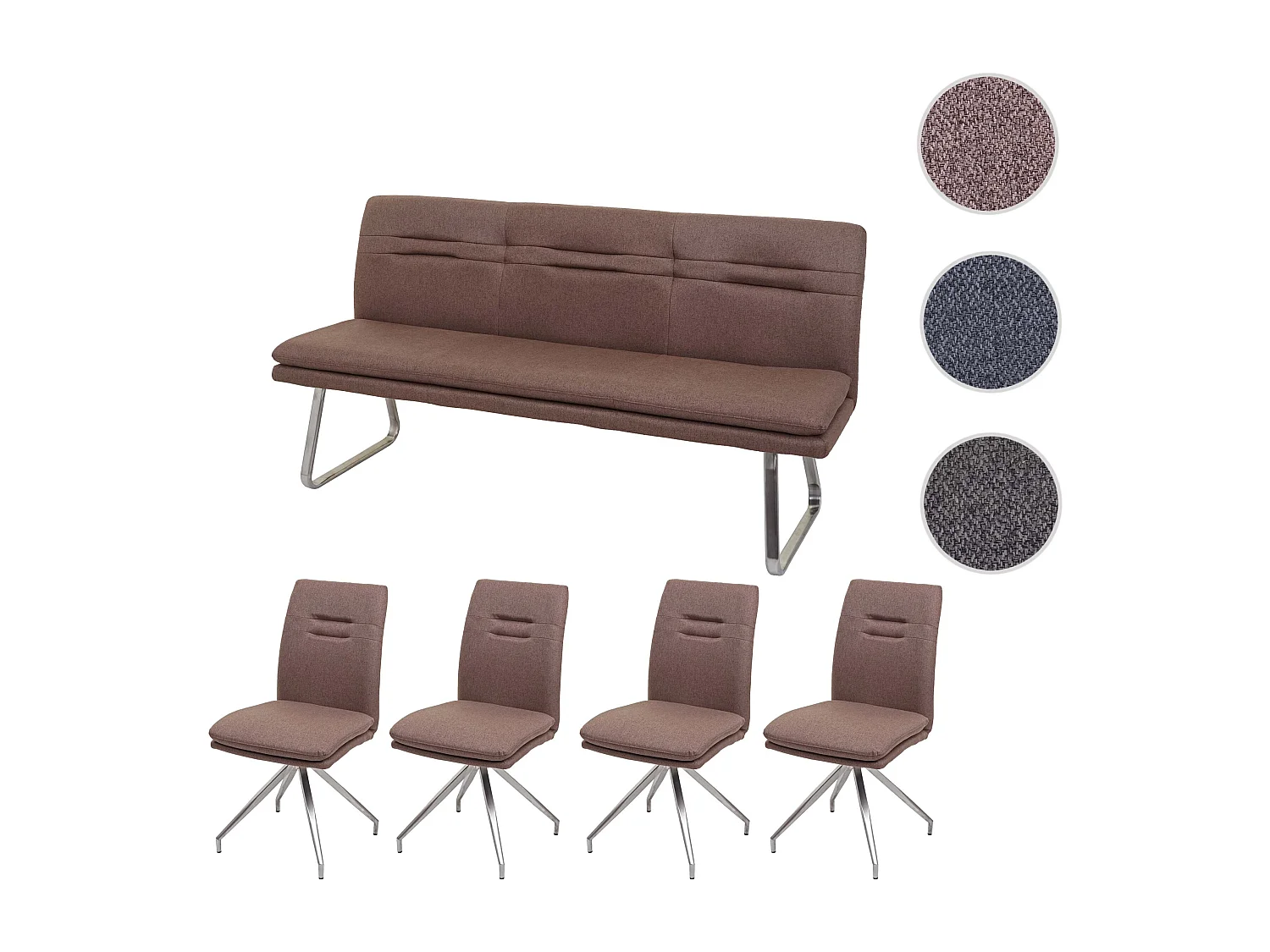 Esszimmer-Set MCW-H70, Braun 180cm