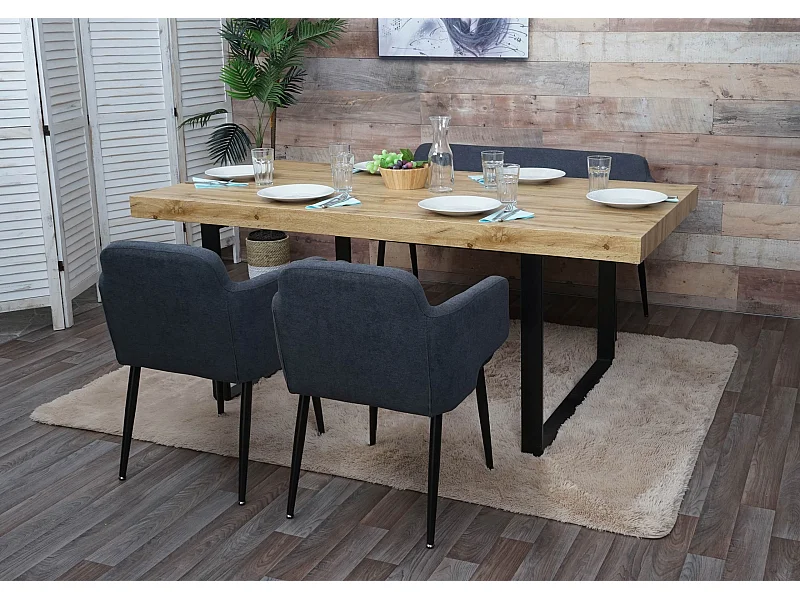 Esszimmer-Set MCW-L13 (3-teilig), Anthrazit