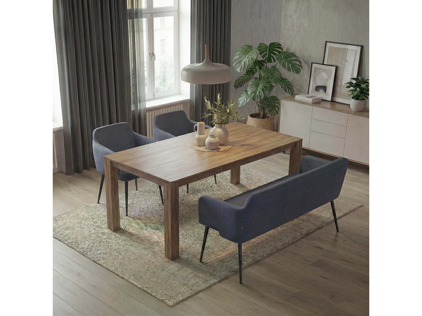 Spisestuesæt MCW-L13 (3-delt),  antracit