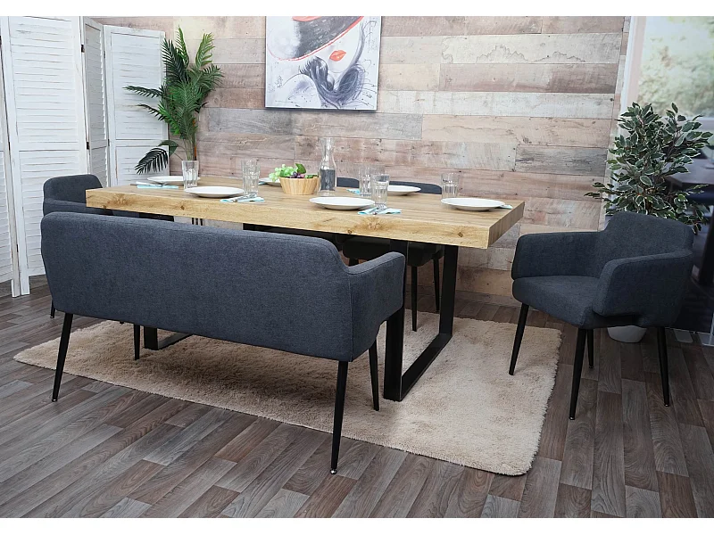 Esszimmer-Set MCW-L13 (5-teilig), Anthrazit