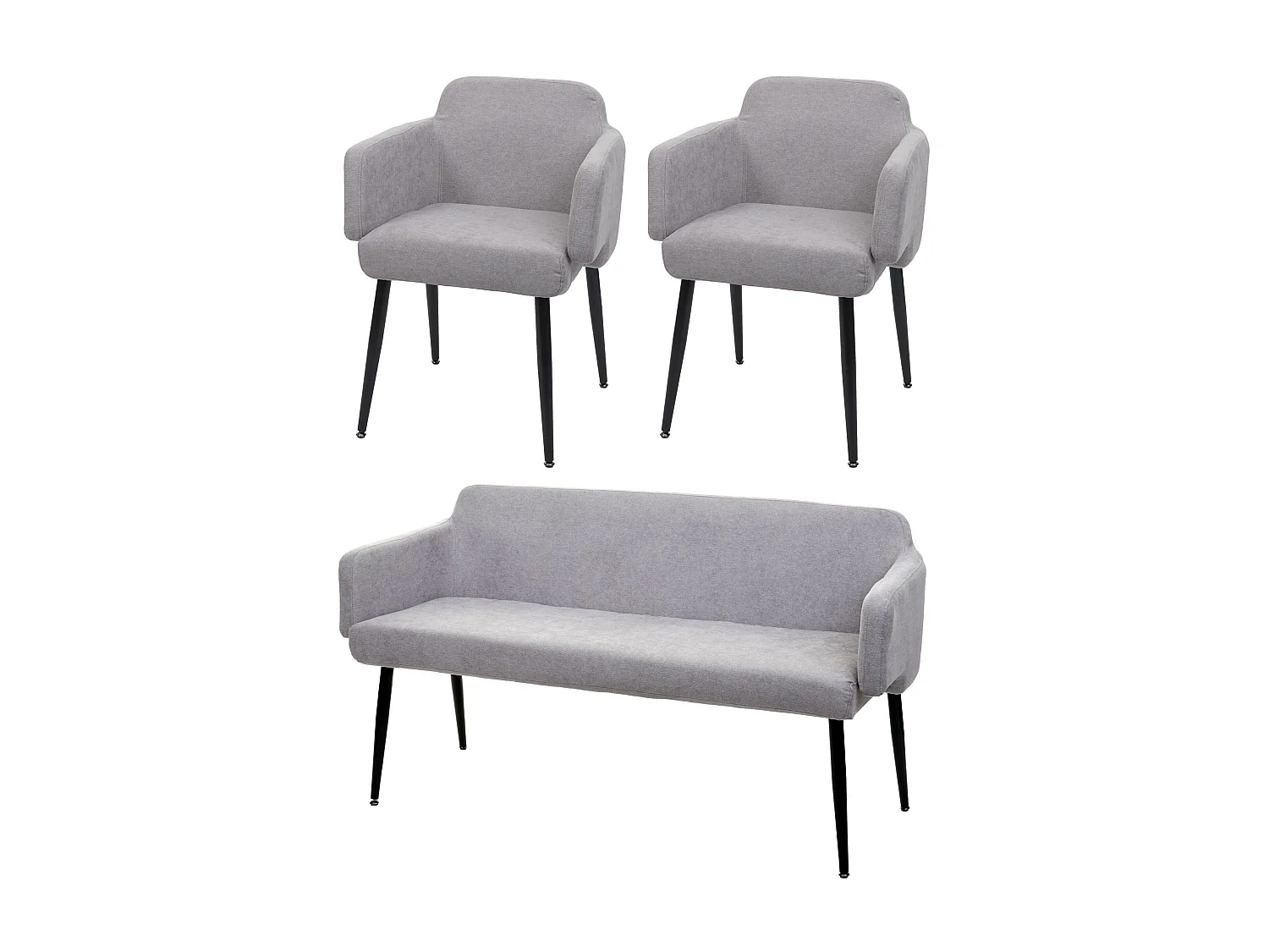 Esszimmer-Set MCW-L13 (3-teilig), Grau