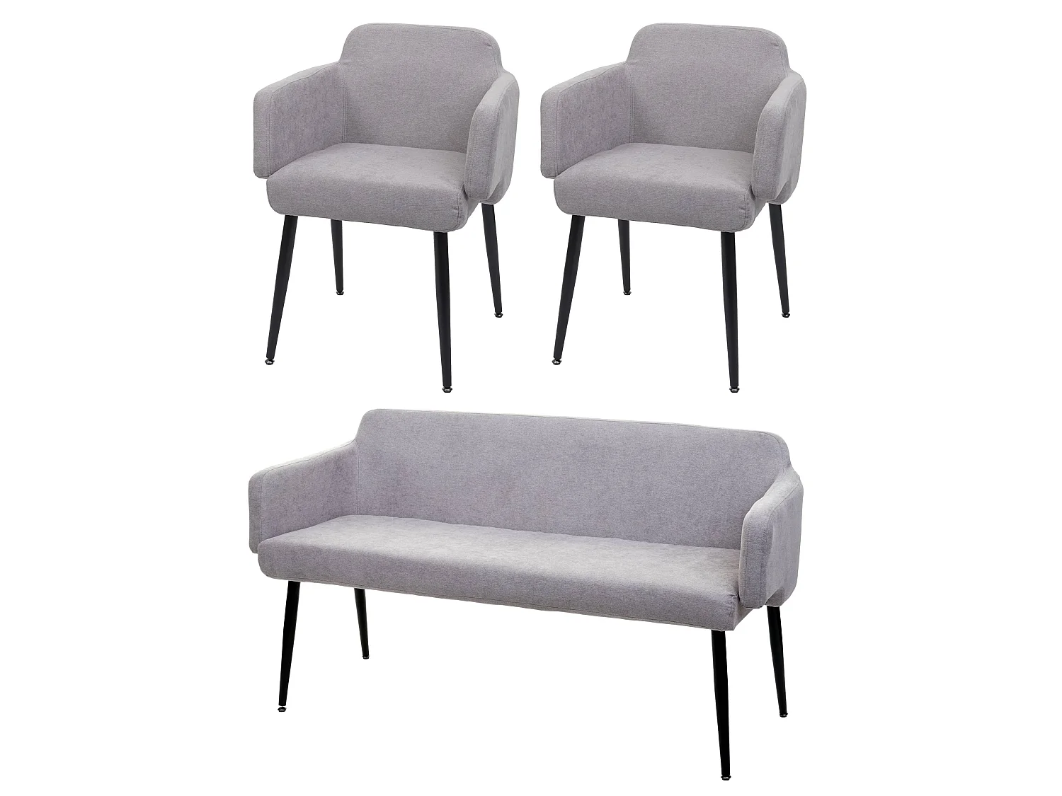 Esszimmer-Set MCW-L13 (3-teilig), Grau