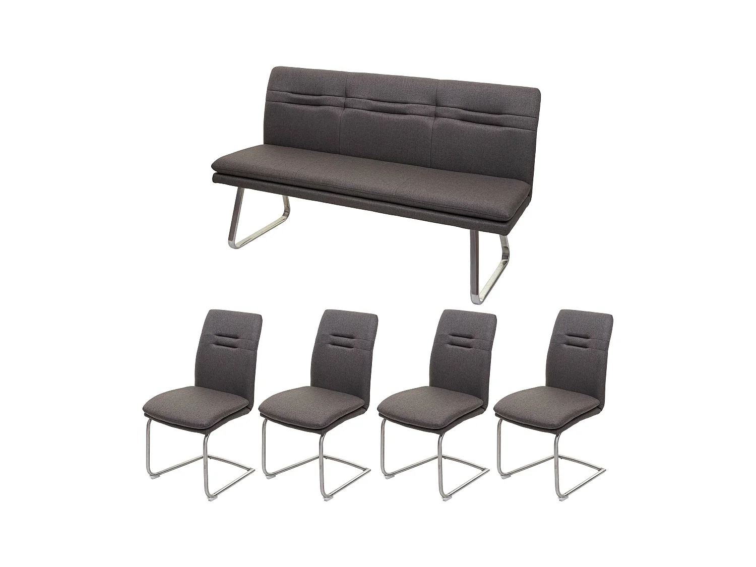 Zestaw do jadalni MCW-H70,  szaro-brązowy 160cm