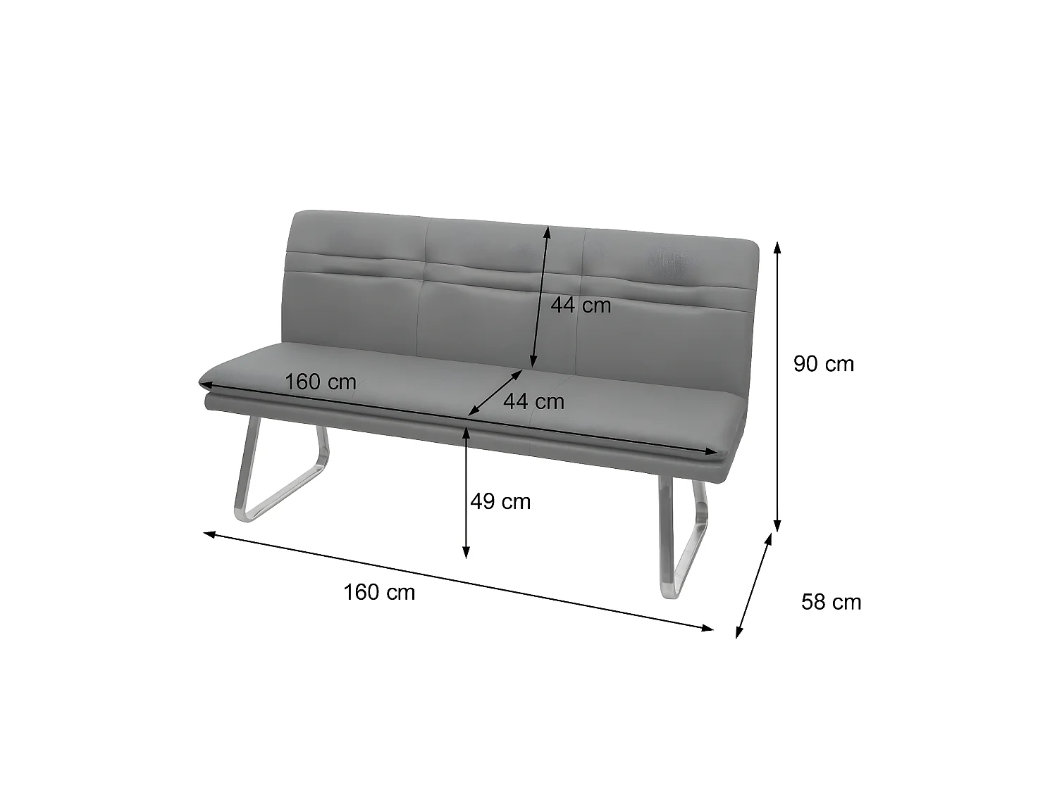 Zestaw do jadalni MCW-H70,  szaro-brązowy 160cm
