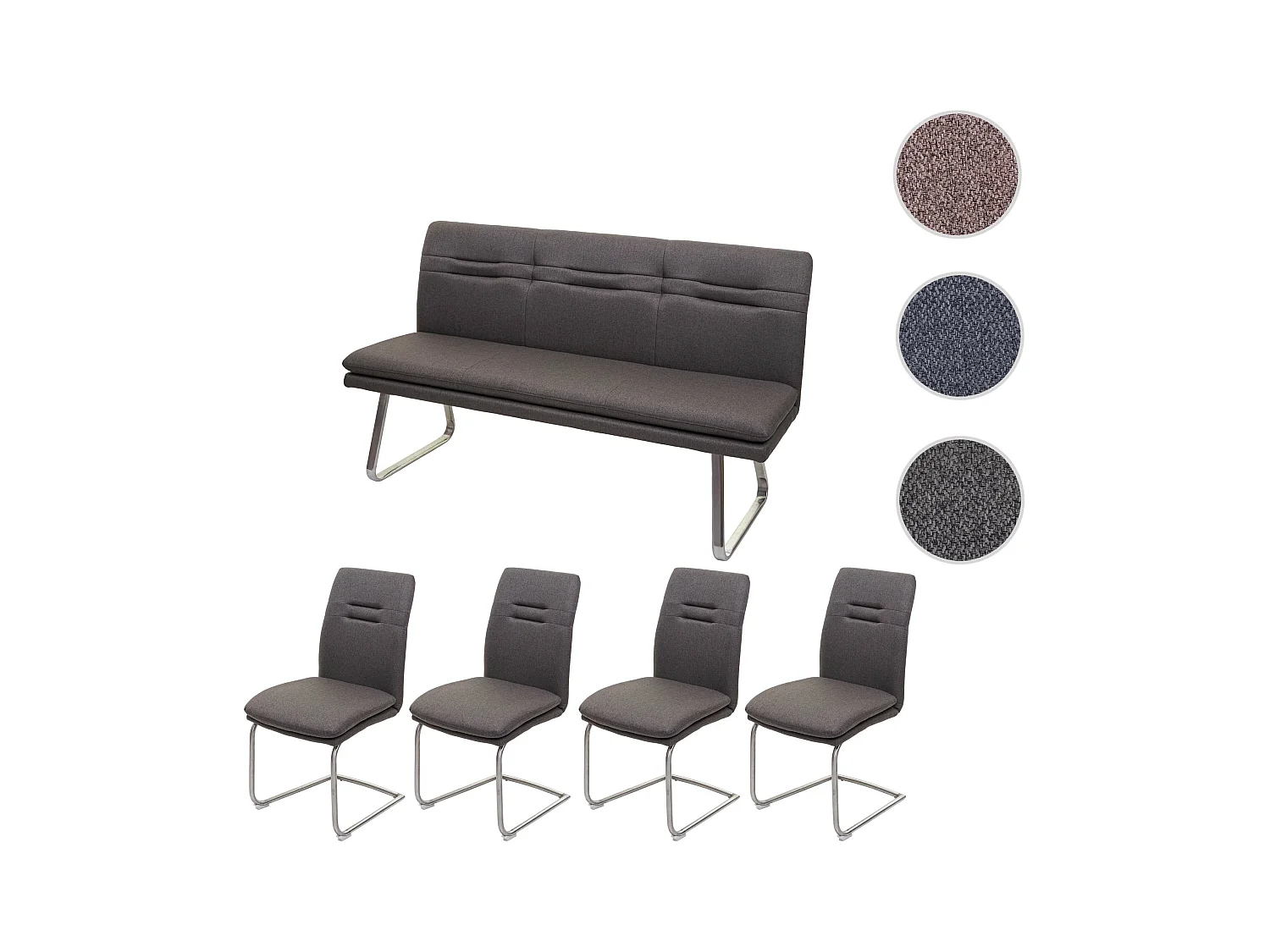 Zestaw do jadalni MCW-H70,  szaro-brązowy 160cm