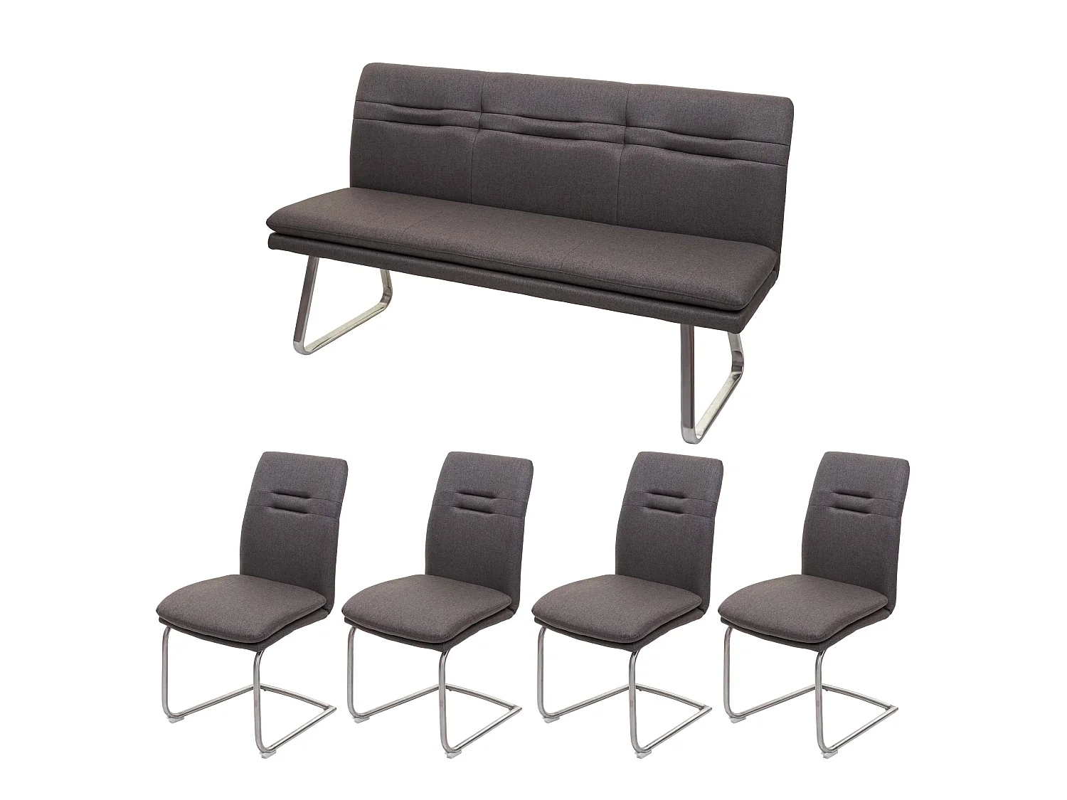 Zestaw do jadalni MCW-H70,  szaro-brązowy 160cm