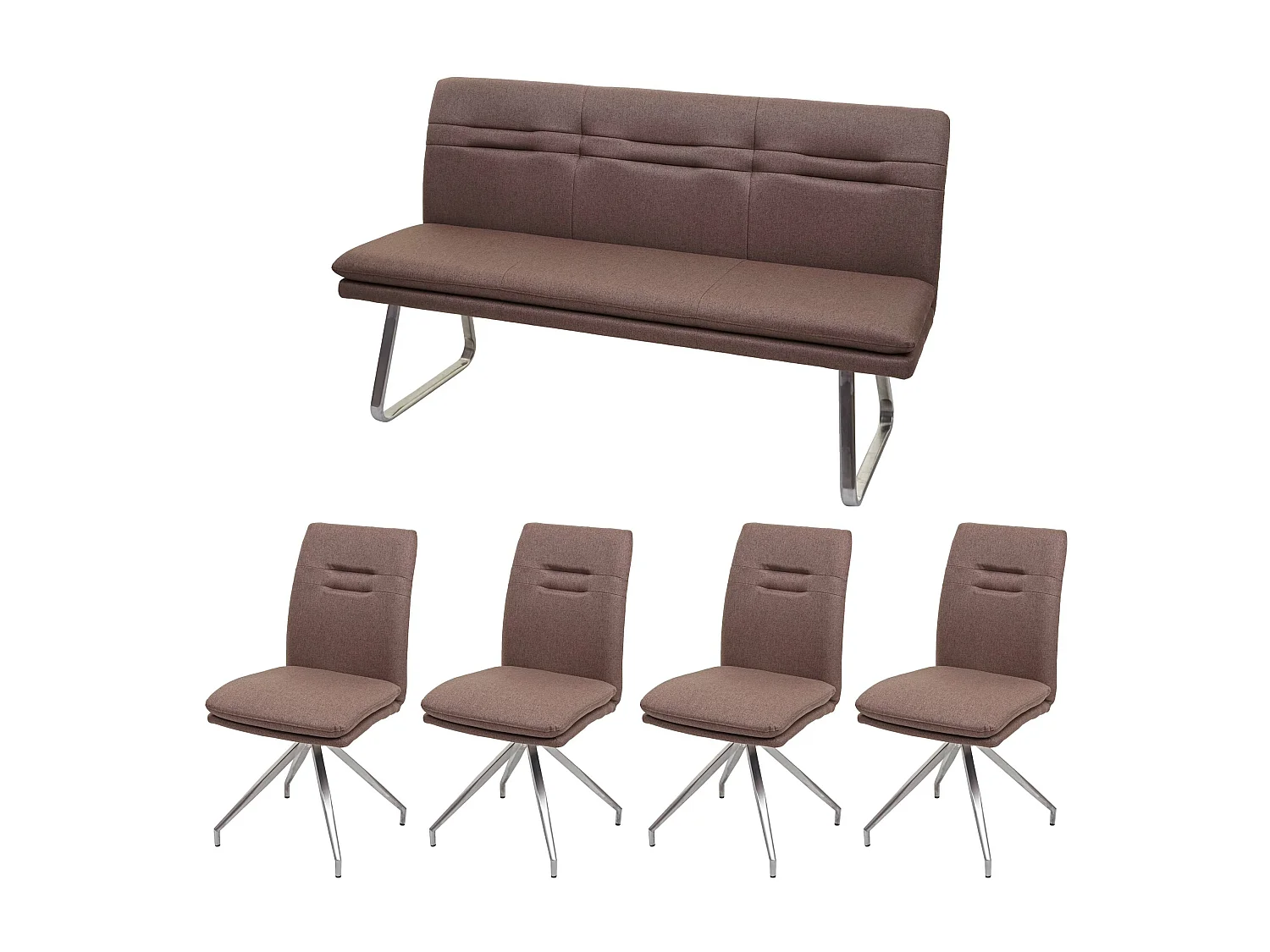 Esszimmer-Set MCW-H70, Braun 160cm