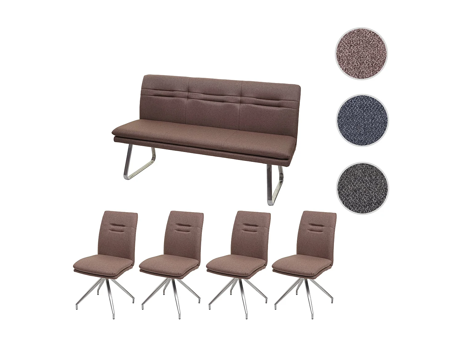 Esszimmer-Set MCW-H70, Braun 160cm