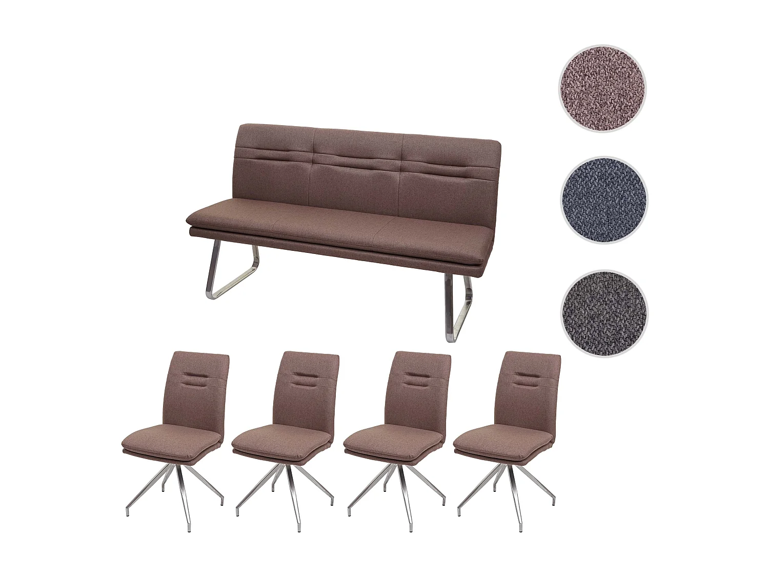 Eetkamer set MCW-H70,  bruin 160cm