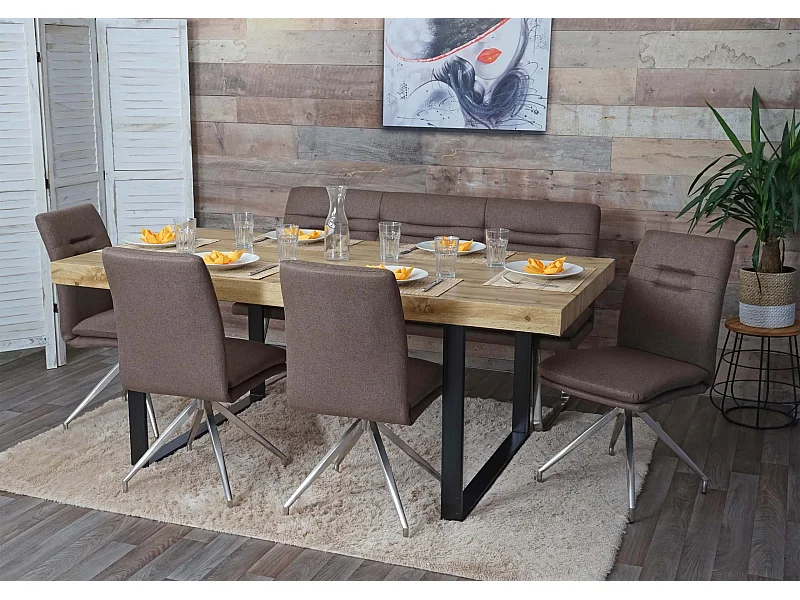 Esszimmer-Set MCW-H70, Braun 160cm