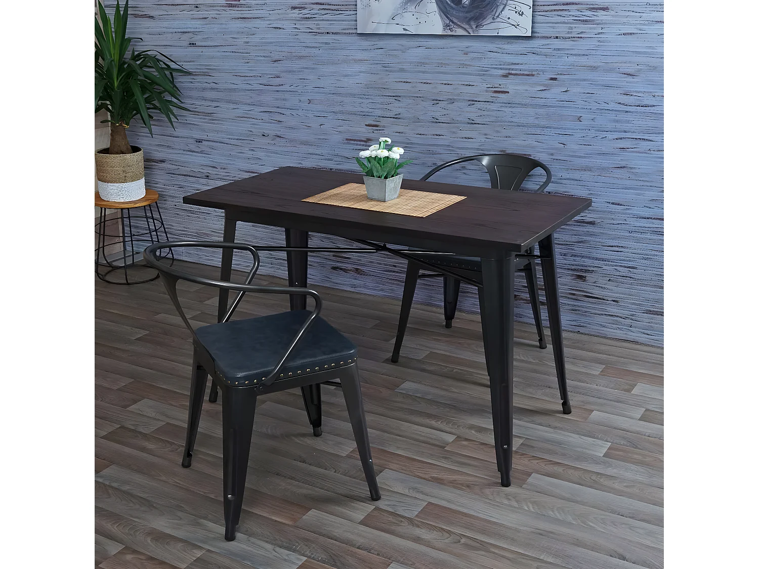 Eetkamer set MCW-H10 (4-delig),  grijs