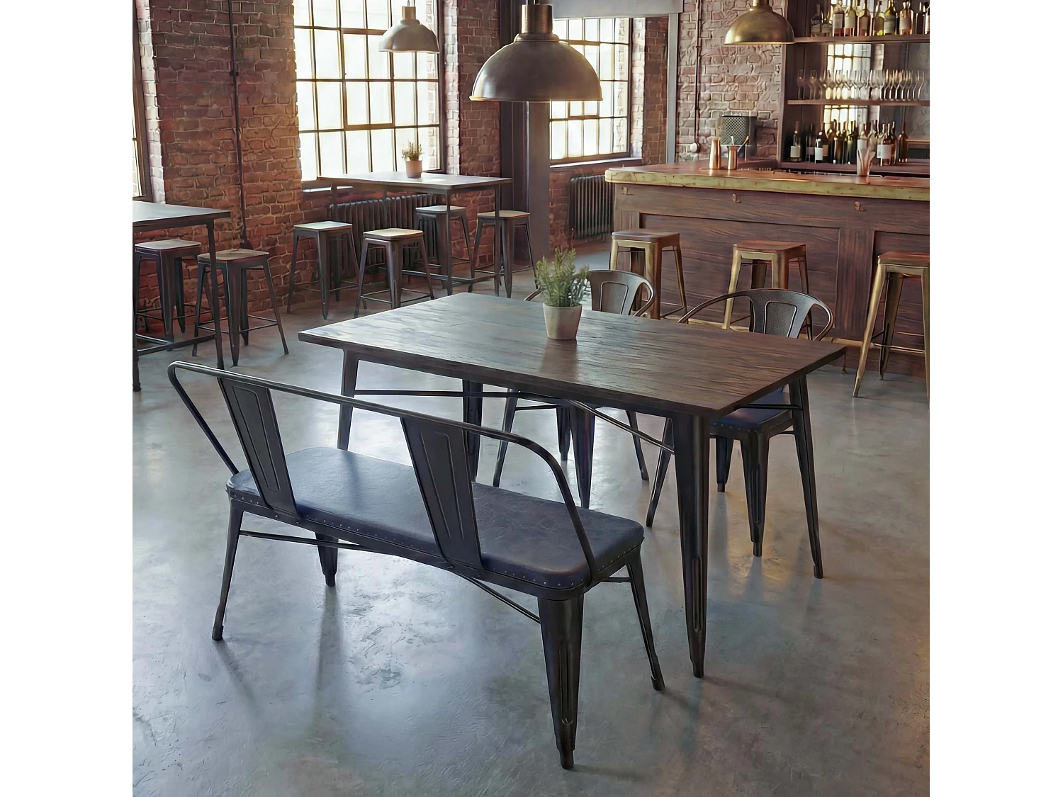 Esszimmer-Set MCW-H10 (4-teilig), Grau