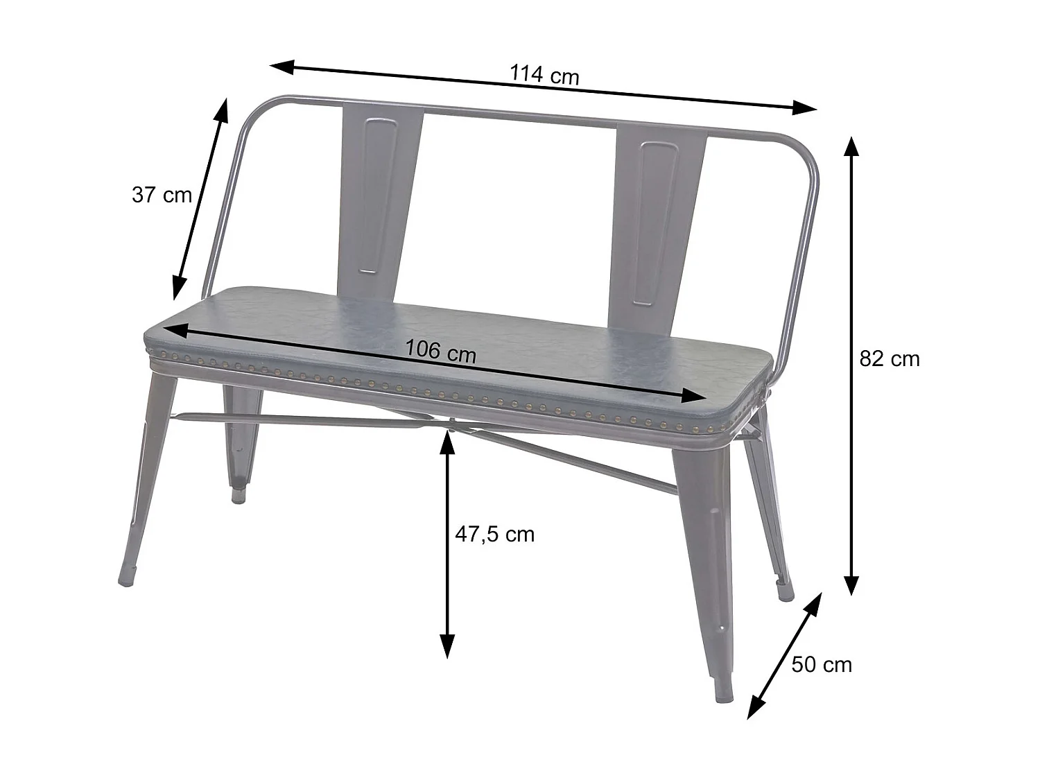 Esszimmer-Set MCW-H10 (4-teilig), Grau