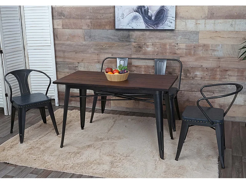 Esszimmer-Set MCW-H10 (4-teilig), Grau