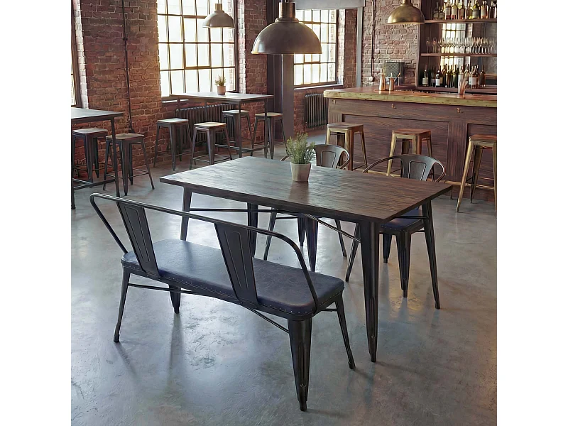 Esszimmer-Set MCW-H10 (4-teilig), Grau