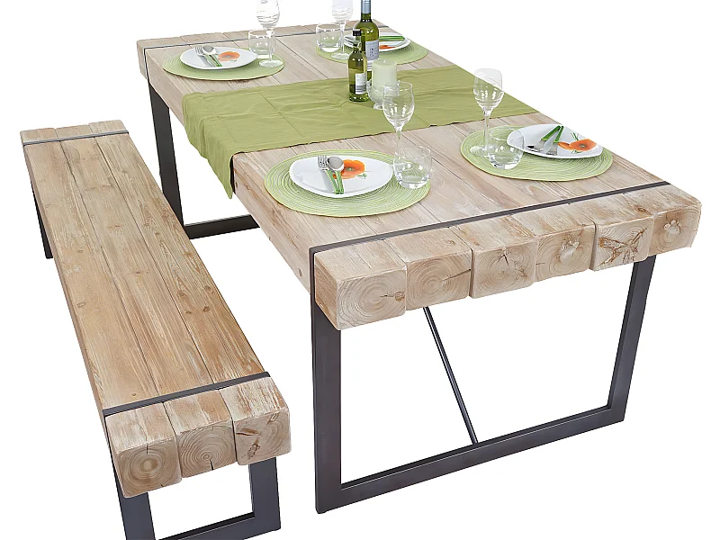 Eetkamergarnituur MCW-A15 (2-delig),  natuurlijke kleur 160cm