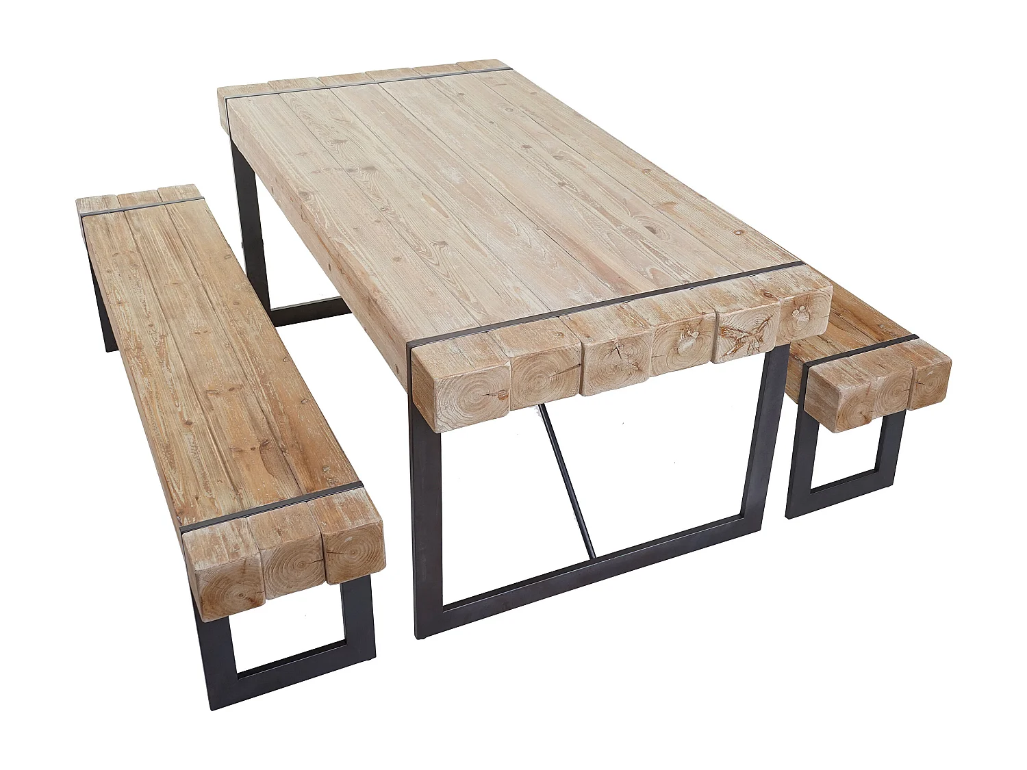 Zestaw do jadalni MCW-A15 (3-częściowy),  kolor naturalny 180 cm