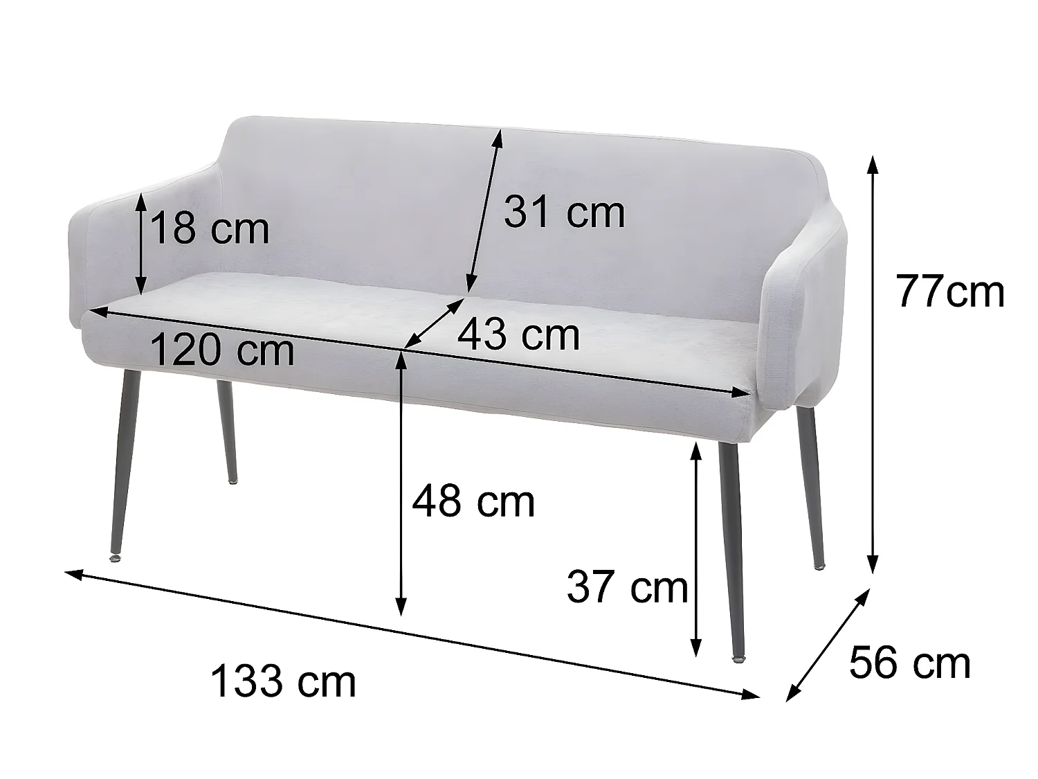 Eetkamerset MCW-L13 (5-delig),  grijs
