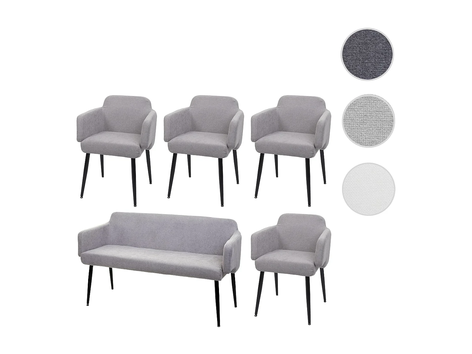 Eetkamerset MCW-L13 (5-delig),  grijs