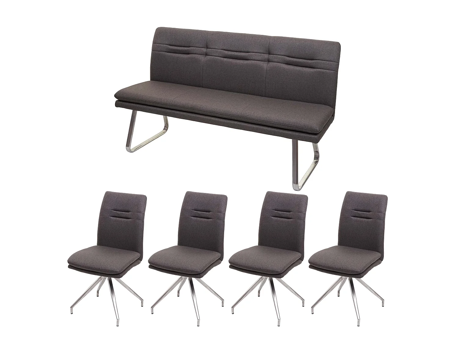 MCW-H70 Dining Set,  Grey-Brown, 160cm
