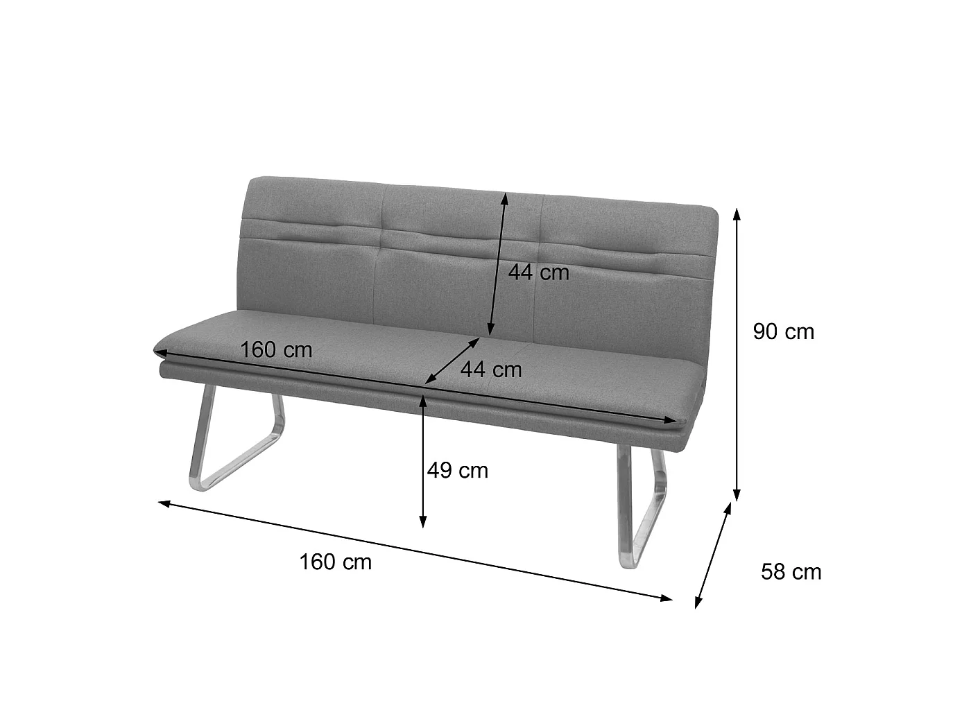MCW-H70 Dining Set,  Grey-Brown, 160cm