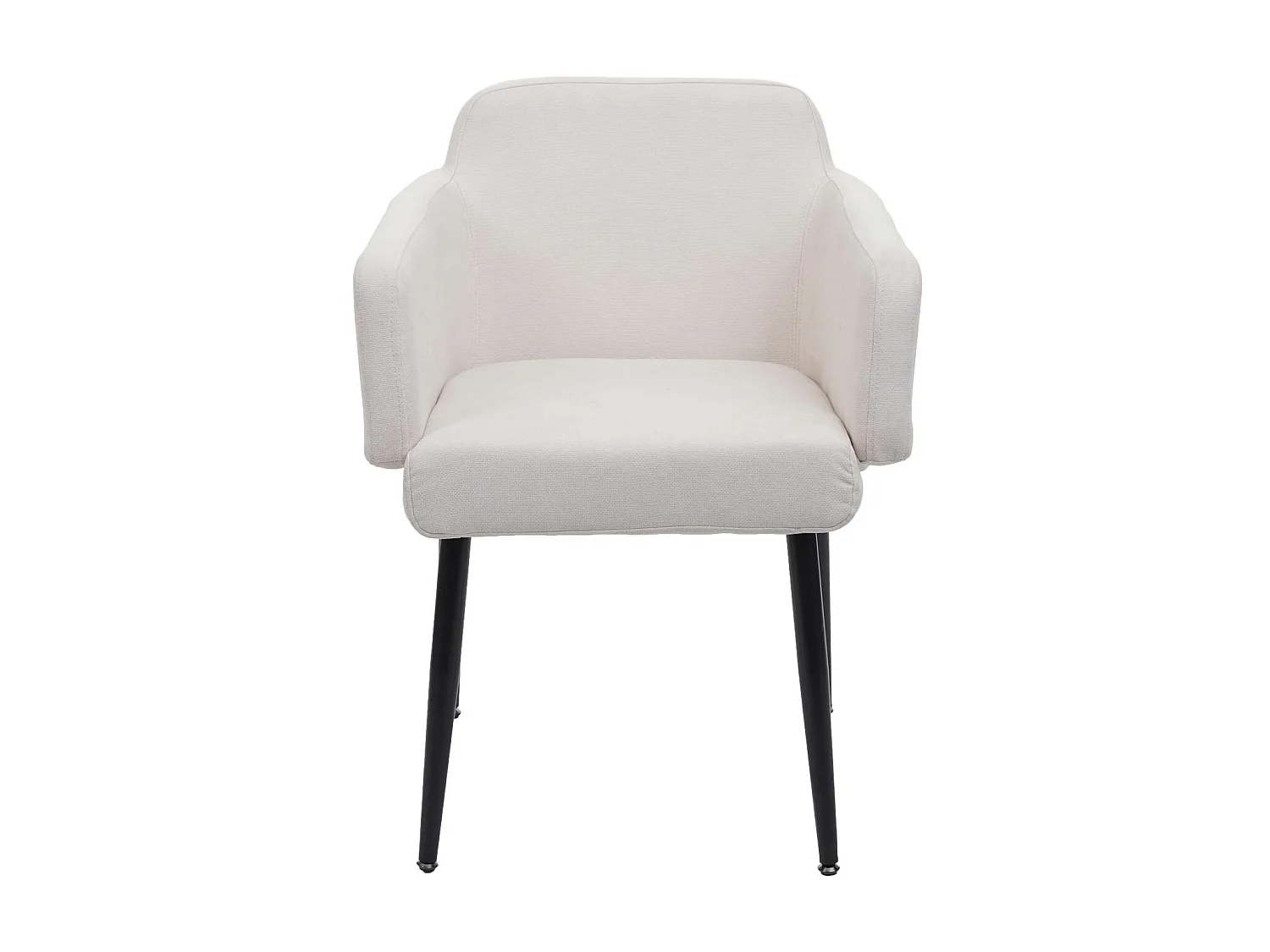 Set 2x sedie con braccioli e panca da interni elegante moderno MCW-L13 legno tessuto avorio bianco