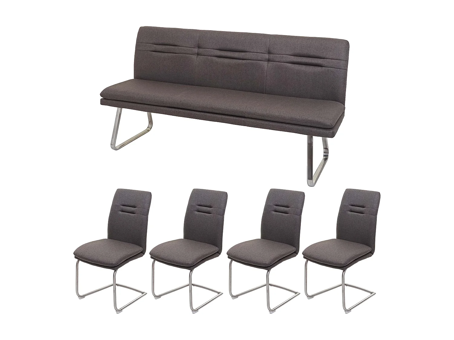 Esszimmer-Set MCW-H70, Grau-braun 180cm