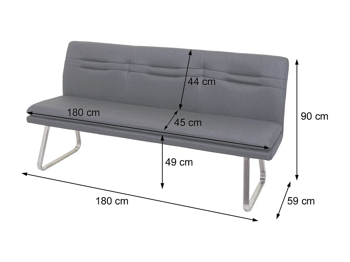 Esszimmer-Set MCW-H70, Grau-braun 180cm