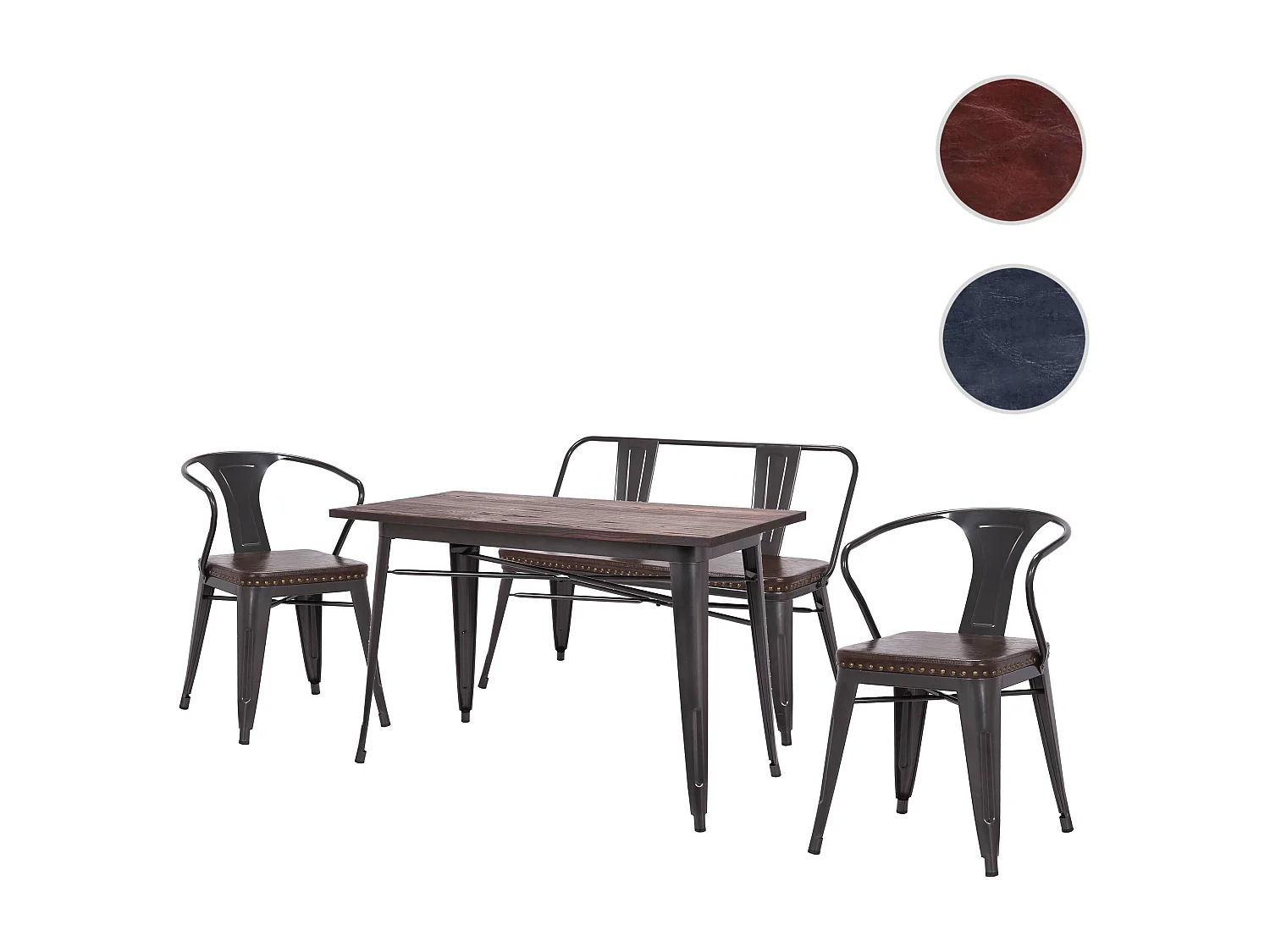 Eetkamer set MCW-H10 (4-delig),  bruin