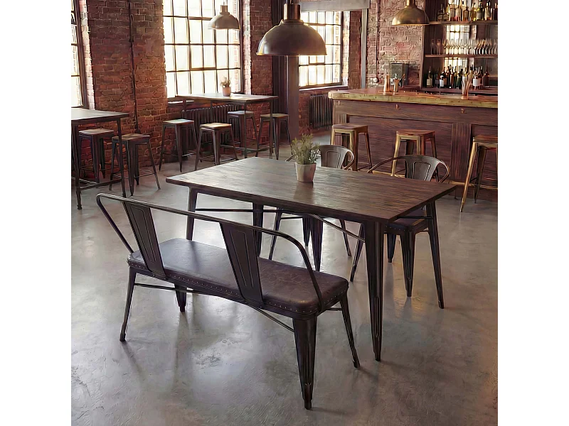 Esszimmer-Set MCW-H10 (4-teilig), Braun