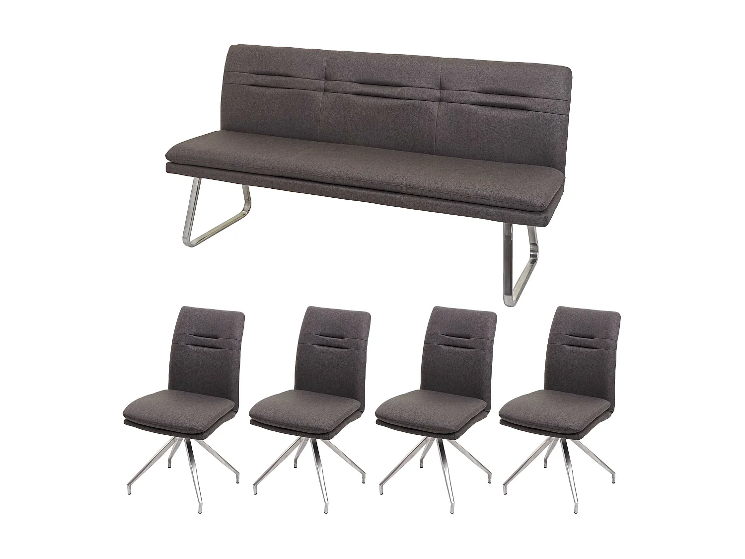 Eetkamer set MCW-H70,  grijsbruin 180cm