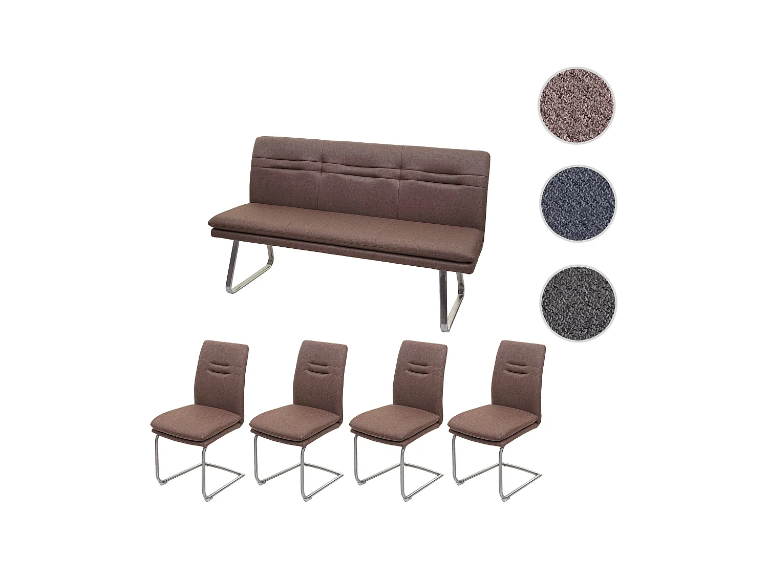 Eetkamer-set MCW-H70,  bruin 160cm