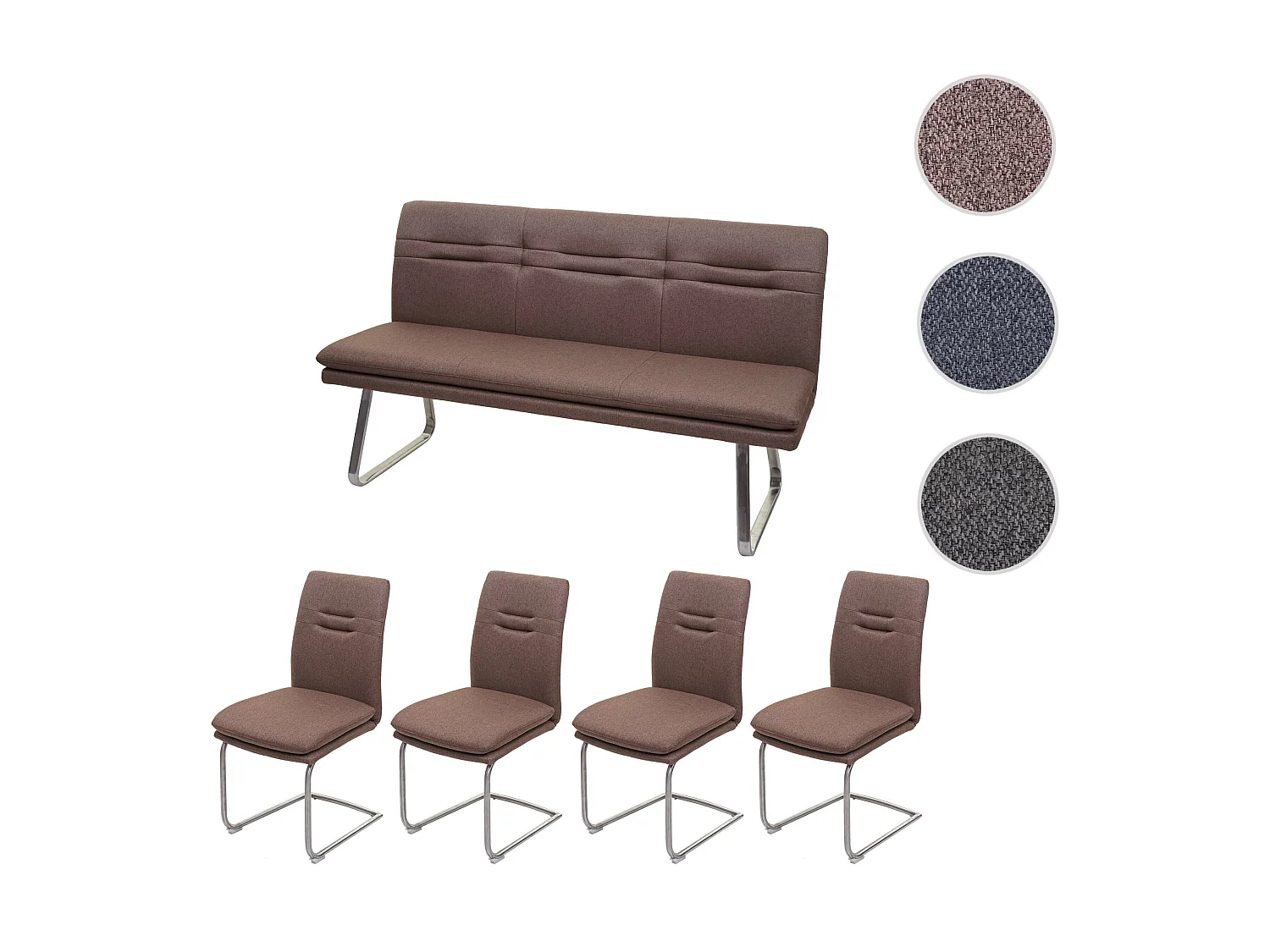 Esszimmer-Set MCW-H70, Braun 160cm