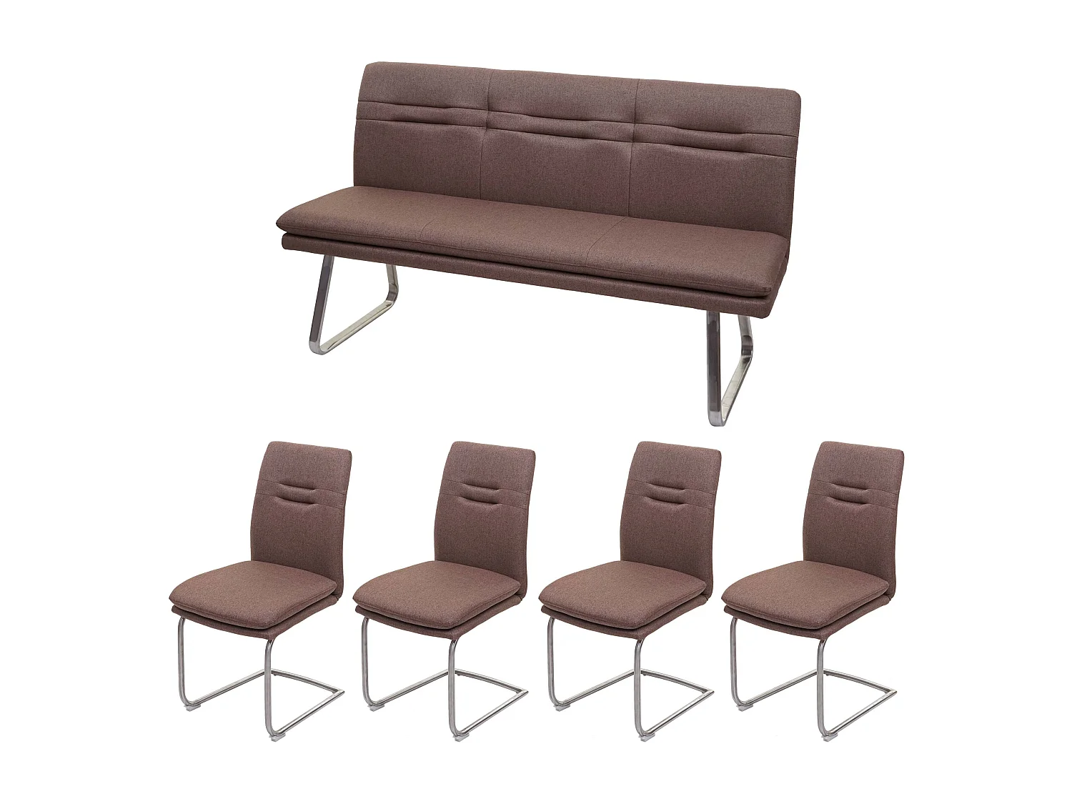 Esszimmer-Set MCW-H70, Braun 160cm