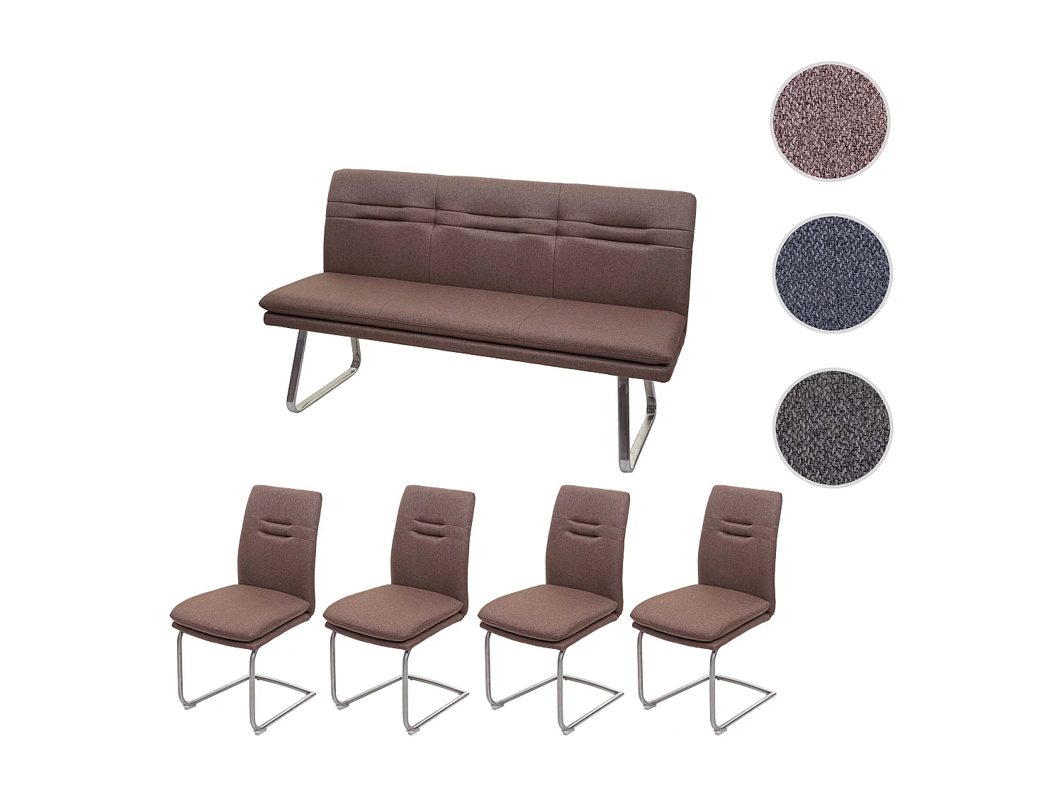 Esszimmer-Set MCW-H70, Braun 160cm