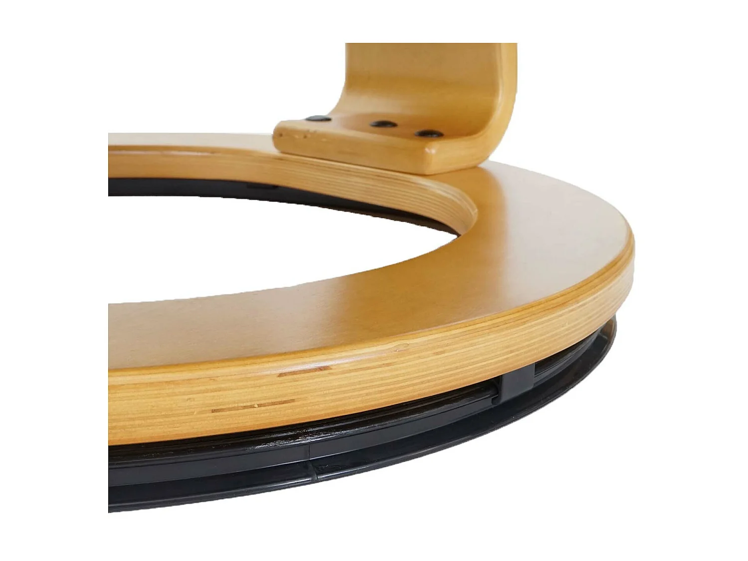 Leżanka MCW-J42 z taboretem,  czarno-brązowa imitacja zamszu, naturalna brązowa rama