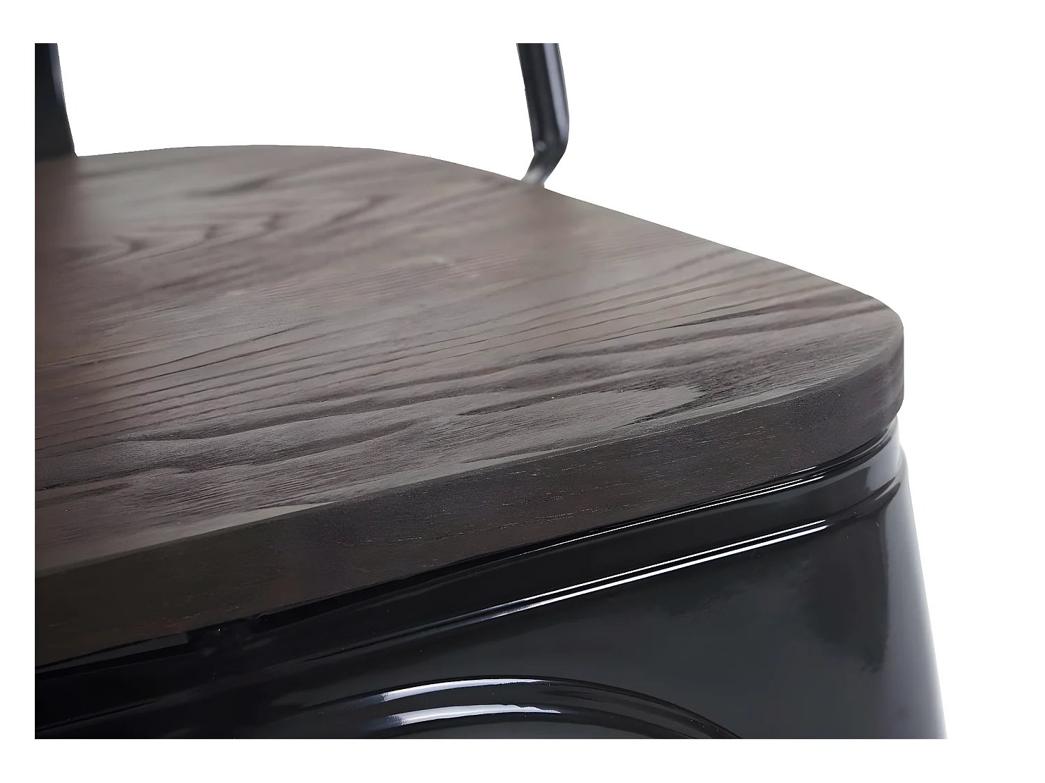 Stoel MCW-A73 Houten zitting (set van 6),  zwart