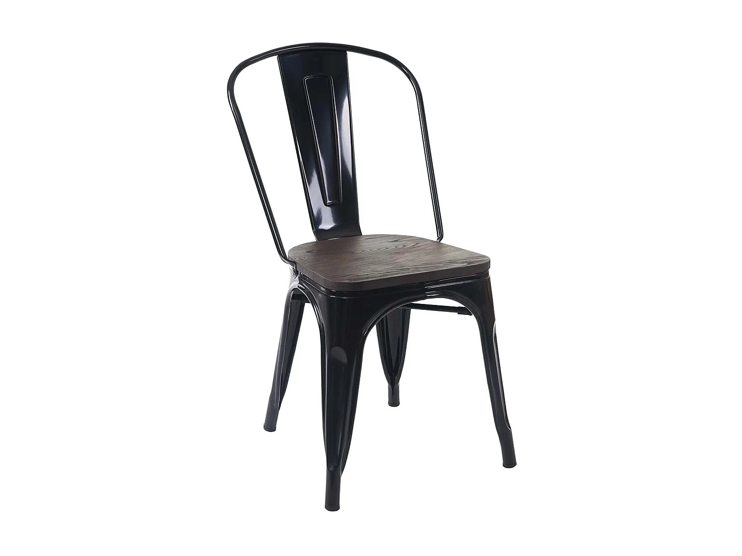MCW-A73 Chair with wooden seat (set of 6),  black