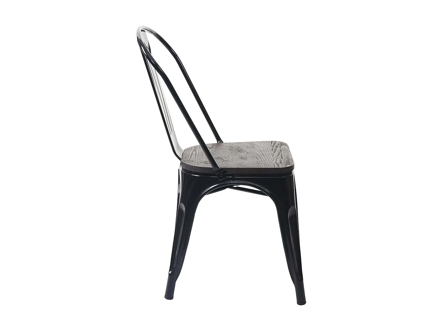 MCW-A73 Chair with wooden seat (set of 6),  black