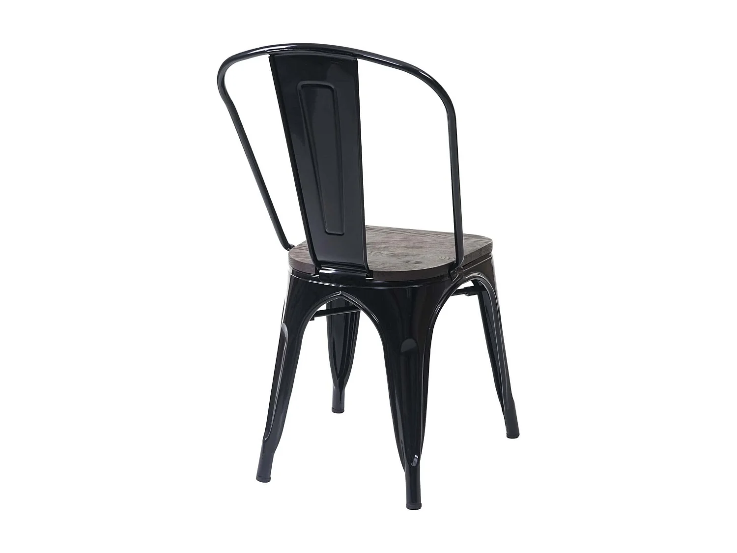MCW-A73 Chair with wooden seat (set of 6),  black
