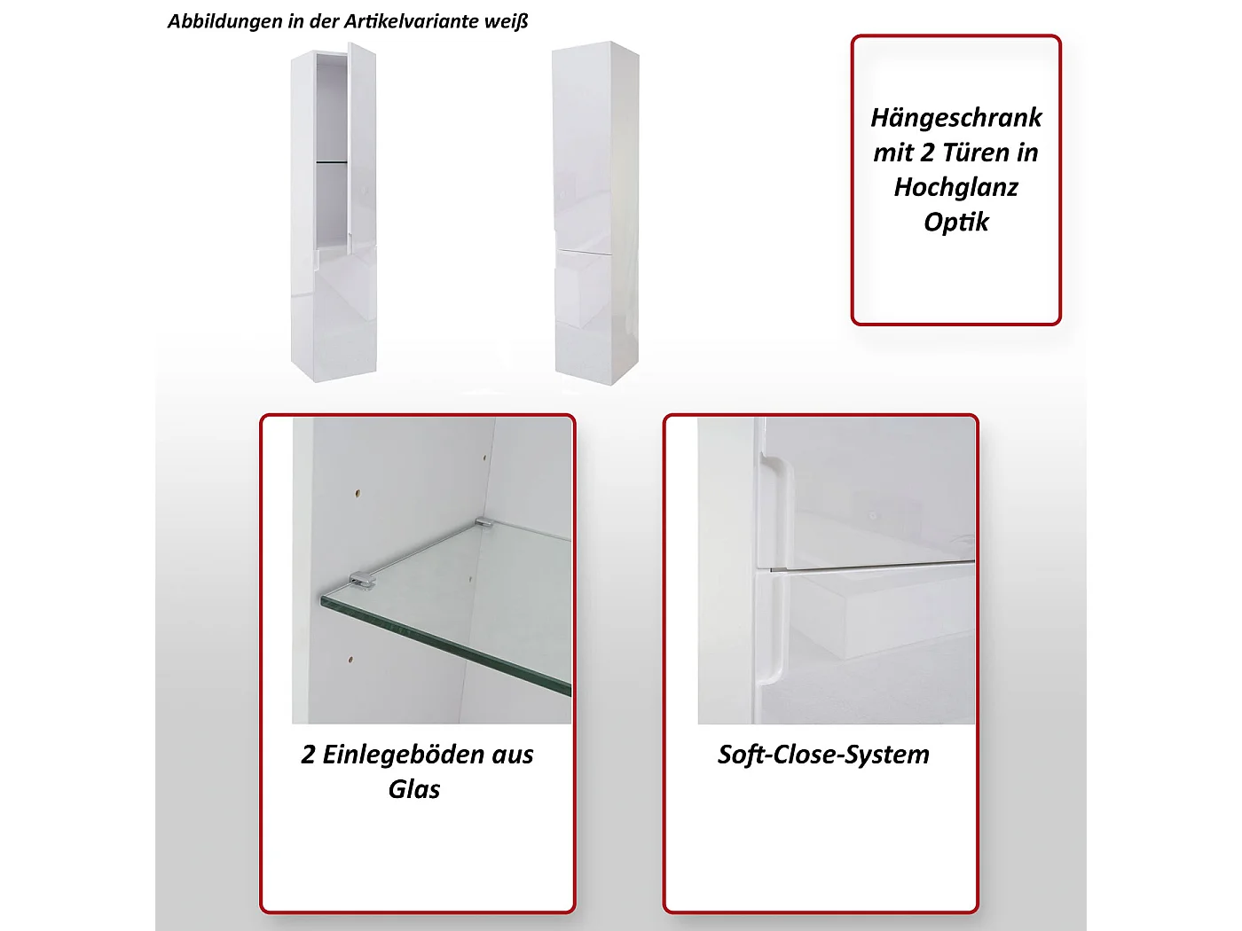 Hängeschrank MCW-B19, Weiß