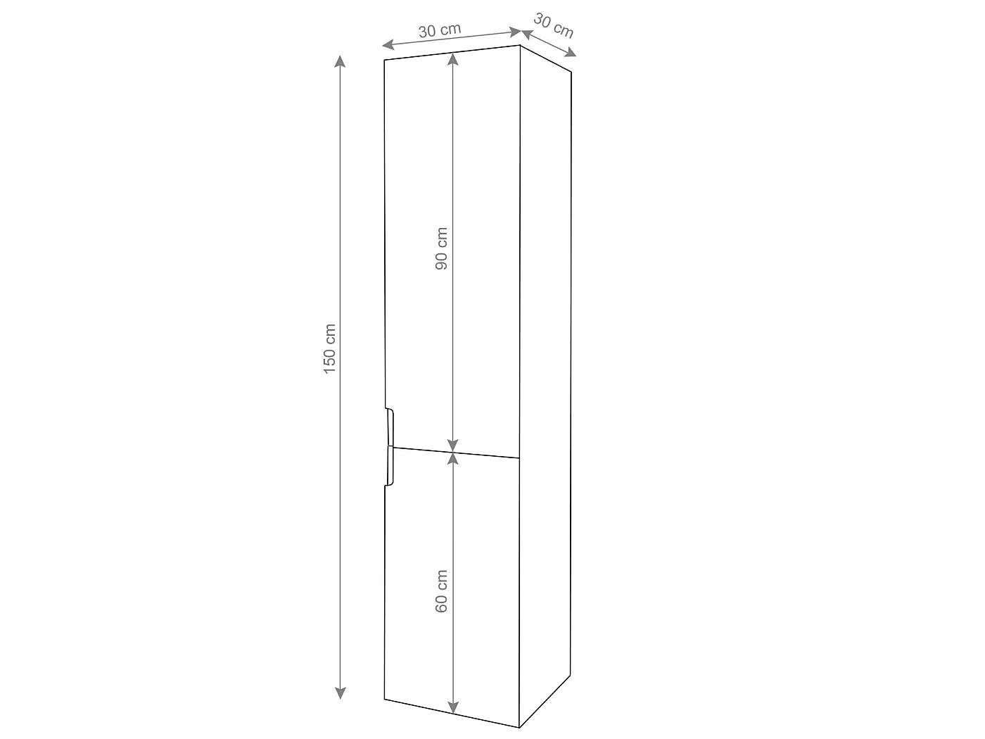 Hangkast MCW-B19,  grijs
