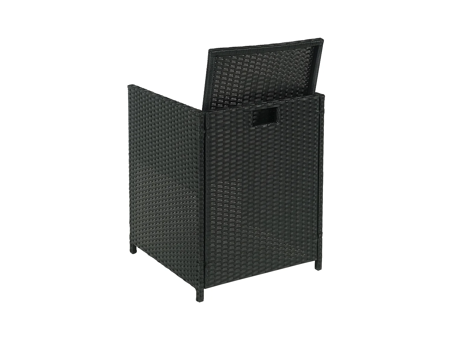 Poly-Rattan Gartenstuhl MCW-K35, Schwarz, Kissen hellgrau