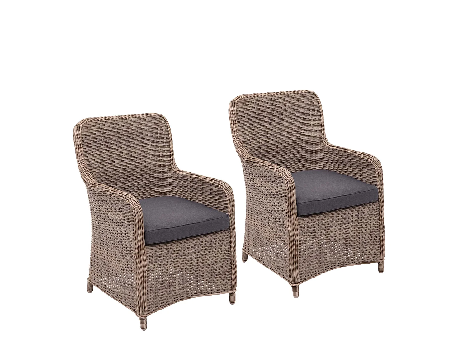 Poly-rattan-stol MCW-E98 (sæt med 2 stk.)