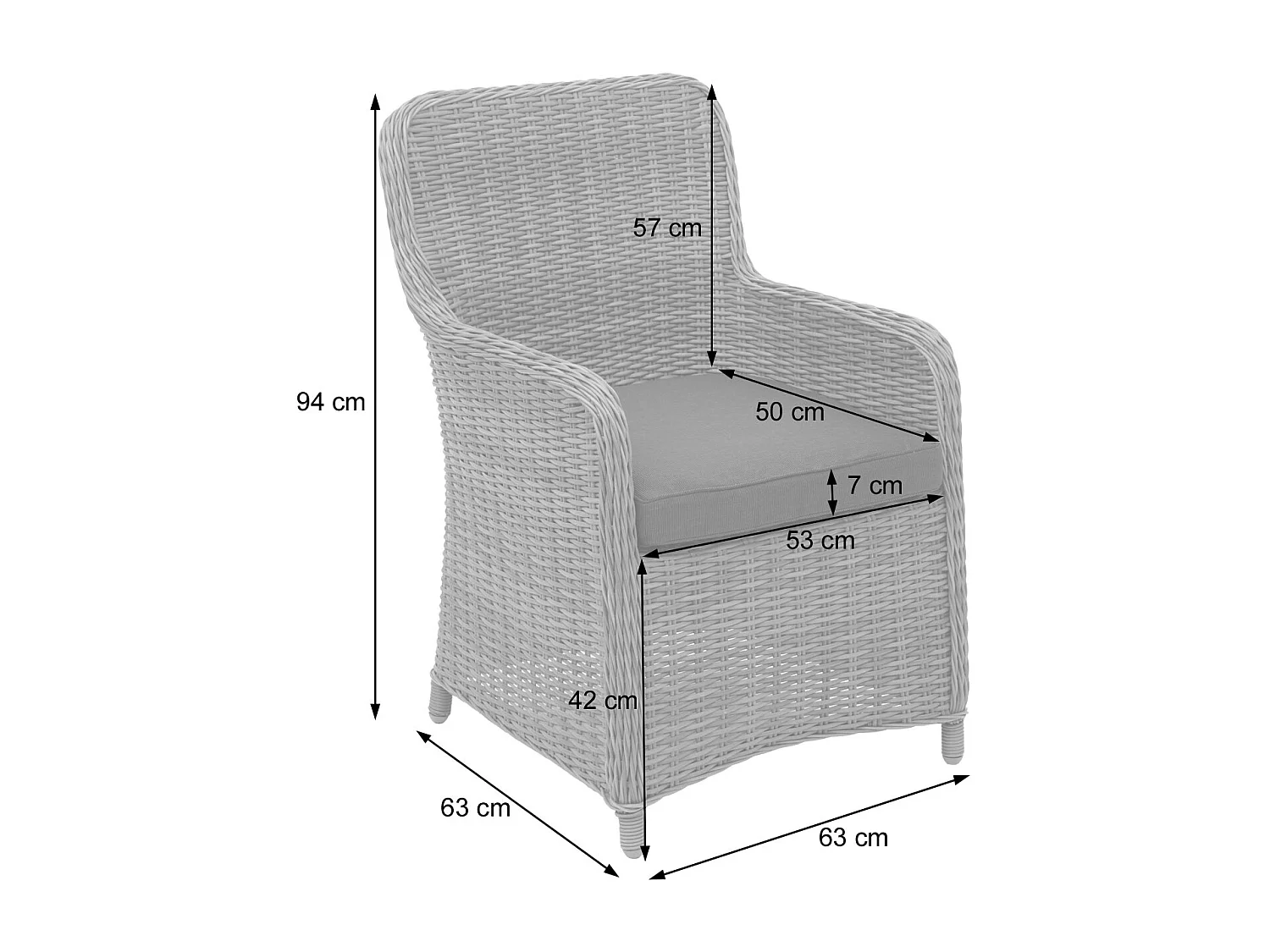Poly-rattan-stol MCW-E98 (sæt med 2 stk.)