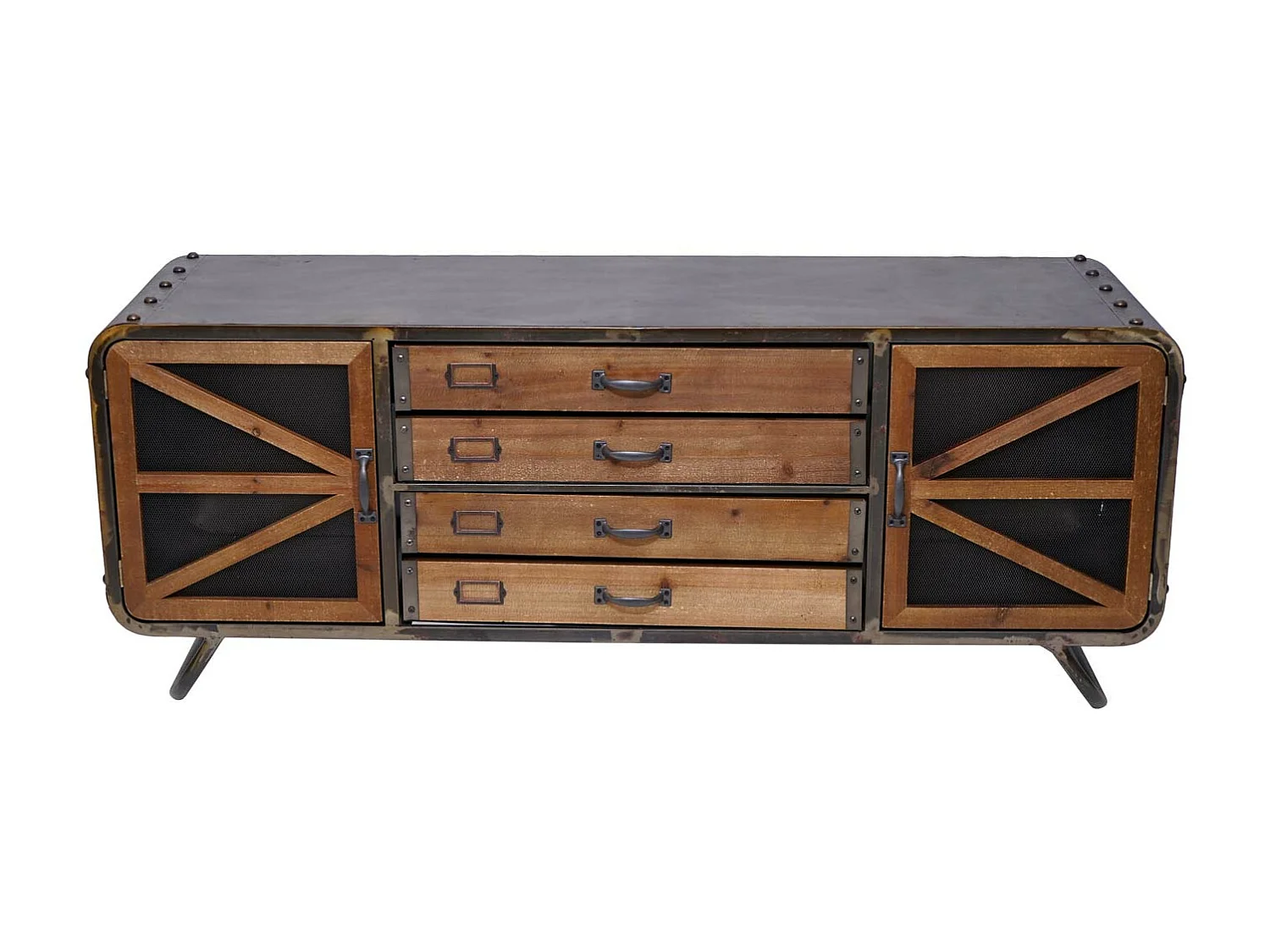 Mobile da salotto porta TV industriale MCW-F91 metallo legno 41x139x55cm